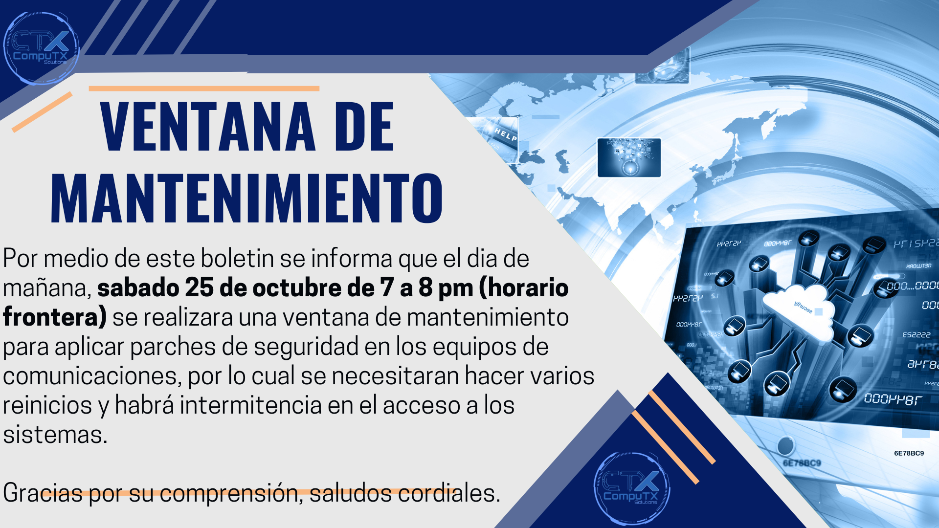 Aviso Interno- Ventana de Mantenimiento.